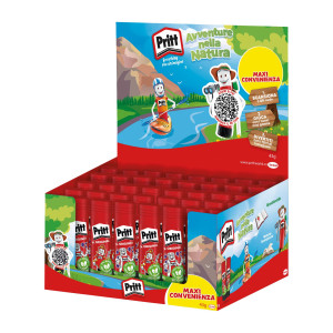DISPLAY 40PZ COLLA PRITT STICK 43GR AVVENTURA NELLA NATURA BTS 2024 HENKEL COD. 2971644