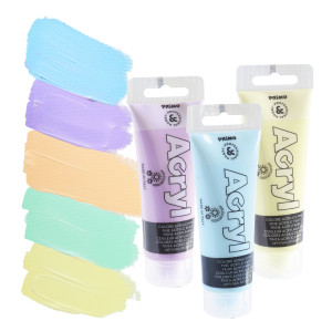 ASTUCCIO 5 TUBI COLORE ACRILICO FINE 75ML COLORI PASTELLO PRIMO COD. 4212TATM5PAST