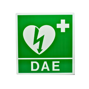 CARTELLO DA MURO DAE 34X36CM PER DEFIBRILLATORE PVS COD. CRT005C