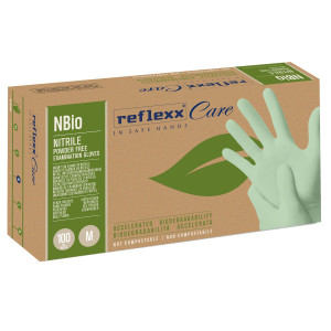 CONF 100 GUANTI IN NITRILE BIO TG M VERDE PASTELLO REFLEXX COD. NBIO/M(8)