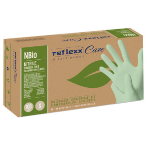 CONF 100 GUANTI IN NITRILE BIO TG S VERDE PASTELLO REFLEXX COD. NBIO/S(7)