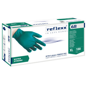 CONF 100 GUANTI IN NITRILE S/POLVERE R68 TAGLIA XL VERDE REFLEXX COD. R68/XL
