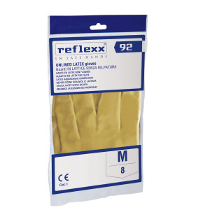 COPPIA DI GUANTI IN LATTICE NON FELPATO R92 TG. M GIALLO REFLEXX COD. R92/M