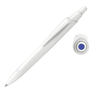 PENNA A SFERA A SCATTO RECO PUNTA M FUSTO BIANCO/INCHIOSTRO BLU SCHNEIDER COD. P131850