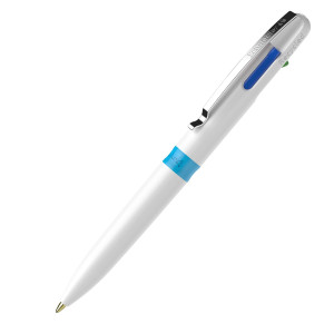 PENNA A SFERA TAKE 4 A QUATTRO COLORI PUNTA M FUSTO BIANCO SCHNEIDER COD. P138049 CONFEZIONE DA 10