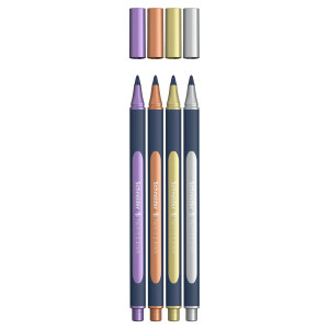ASTUCCIO 4 METALLIC ROLLER 050 PUNTA 0.4MM COLORI ASSORTITI SCHNEIDER COD. P700495