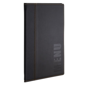 PORTA MENU' A5-18X25CM NERO TRENDY CON 1 INSERTO DOPPIO COD. MC-TRA5-BL CONFEZIONE DA 10