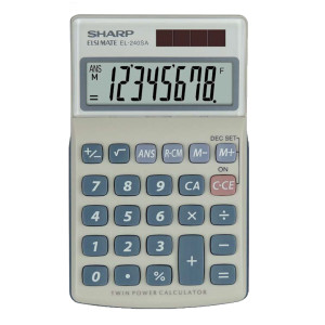 SHARP CALCOLATRICE TASCABILE EL240SAB BIANCO/GRIGIO 8 CIFRE COD. EL240SAB