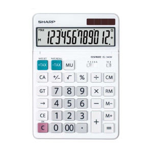 SHARP CALCOLATRICE DA TAVOLO BIANCA EL 340W 12 CIFRE COD. EL340W