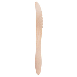 100 COLTELLI MONOUSO IN LEGNO 16,5CM SIGNOR BIO COD. WCK100BIO100C
