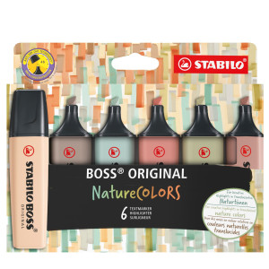ASTUCCIO 6 EVIDENZIATORI STABILO BOSS NATURECOLORS COD. 70/6-2-2