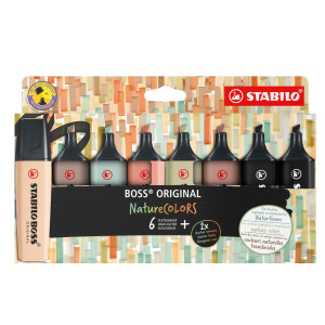 ASTUCCIO 8 EVIDENZIATORI STABILO BOSS NATURECOLORS COD. 70/8-2-1
