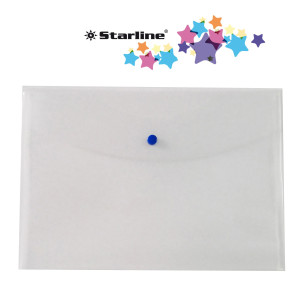 BUSTA CON BOTTONE 22X30CM TRASPARENTE STARLINE COD. 1318001 INCOLORE CONFEZIONE DA 5