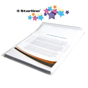 BUSTA FORATA PVC CON SOFFIETTO E PATELLA 21X30CM STARLINE COD. 1910003 INCOLORE CONFEZIONE DA 10