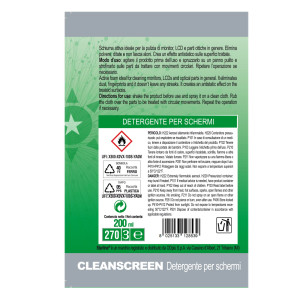 DETERGENTE IN SCHIUMA CLEAN SCREEN 200ML PER MONITOR E TASTIERE_STARLINE COD. A01027