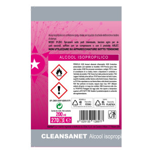 ALCOOL ISOPROPILICO CLEAN SANET 200ML_STARLINE COD. A02187