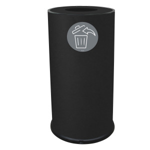 CONTENITORE TONDO 1 SCOMPARTO 70L IN ACCIAIO NERO STILCASA COD. 871/N