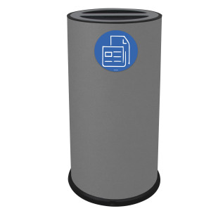 CONTENITORE TONDO 2 SCOMPARTI 70L IN ACCIAIO GRIGIO STILCASA COD. 872/G
