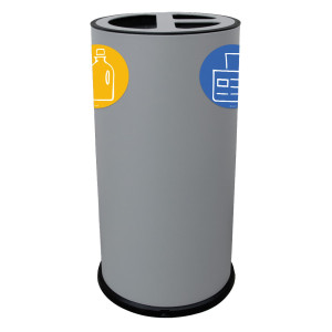CONTENITORE TONDO 3 SCOMPARTI 70L IN ACCIAIO GRIGIO STILCASA COD. 873/G