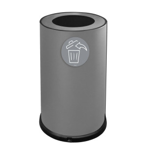 CONTENITORE TONDO 1 SCOMPARTO 100L IN ACCIAIO GRIGIO STILCASA COD. 991/G