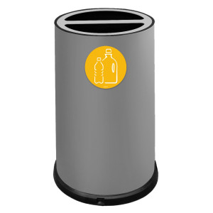 CONTENITORE TONDO 2 SCOMPARTI 100L IN ACCIAIO GRIGIO STILCASA COD. 992/G