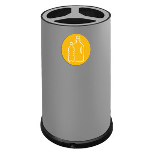 CONTENITORE TONDO 3 SCOMPARTI 100L IN ACCIAIO GRIGIO STILCASA COD. 993/G
