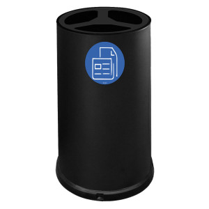 CONTENITORE TONDO 3 SCOMPARTI 100L IN ACCIAIO NERO STILCASA COD. 993/N