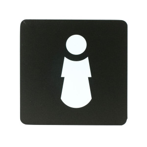 PITTOGRAMMA TOILETTE DONNA 16X16CM PVC NERO/BIANCO STILCASA COD. PR2-D