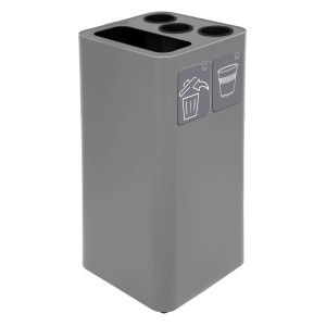 CONTENITORE RACCOLTA DIFFERENZIATA CON DIVISORIO BICCHIERI GRIGIO STILCASA COD. PU100F-BG-G