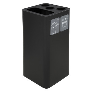 CONTENITORE RACCOLTA DIFFERENZIATA CON DIVISORIO BICCHIERI NERO STILCASA COD. PU100F-BG-N