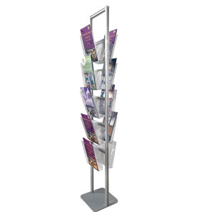 PORTADEPLIANT DA TERRA CON 10 TASCHE A4 H160CM - TORRETTA BIFACCIALE COD. 1003327