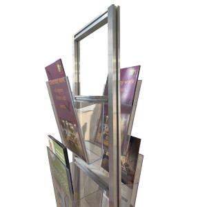 PORTADEPLIANT DA TERRA CON 10 TASCHE A4 H160CM - TORRETTA BIFACCIALE COD. 1003327