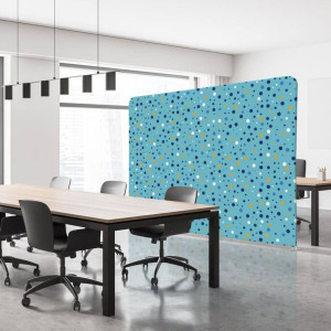 DIVISORIO IN TESSUTO WALL DECOR AZZURRO/BOLLE 200XH150CM COD. 1110133