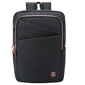 ZAINO PORTA NOTEBOOK 15,6'' KATY ROSE NERO C/ZIP ROSE GOLD SWISS COD. F000040
