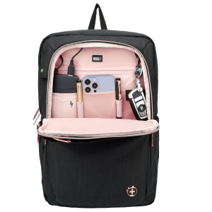 ZAINO PORTA NOTEBOOK 15,6'' KATY ROSE NERO C/ZIP ROSE GOLD SWISS COD. F000040