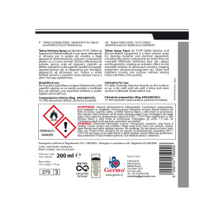 SCHIUMA SPRAY PER MONITOR- PC - TABLET - TV - 200ML TEKNA COD. K022