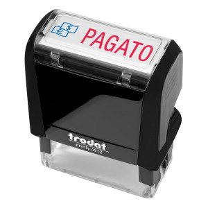 TIMBRO PRINTY 4912 OFFICE ECO NERO 47X18MM ''PAGATO'' TRODAT COD. 194267