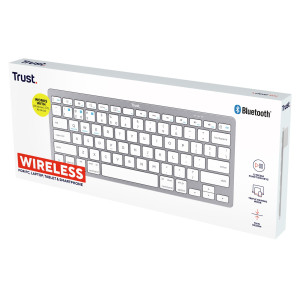 TASTIERA WIRELESS BLUETOOTH ARGENTO-TRUST COD. 24652