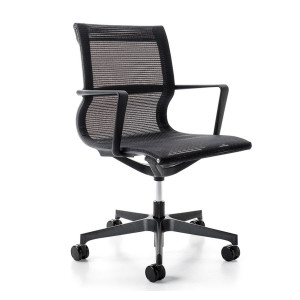POLTRONA DIREZIONALE TEKNO SCHIENALE BASSO IN RETE NERO COD. TKD nero