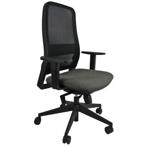 POLTRONA SEMIDIREZIONALE TITAN NERO C/ BRACCIOLI REGOLABILI COD. TTN/BR2D/SN