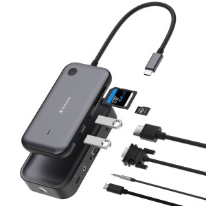 VERBATIM SHARE MY SCREEN 1080P_USB-C WIRELESS DISPLAY ADAPTER CON HUB WDA-01 COD. 32146