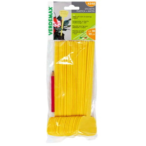 BUSTA 25 ETICHETTE DIRITTE CON GAMBO 5X4X20CM VERDEMAX COD. 4548