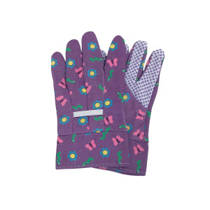 GUANTI DA GIARDINO BAMBINO C/PALMO PUNTINATO IN PVC TAGLIA S FANTASIE ASSORTITE COD. 4936
