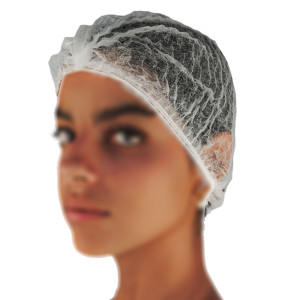 CONF 100 CUFFIE A CLIP PLISSETTATE D53CM TAGLIA UNICA BIANCO WORKER COD. GA100.11.01