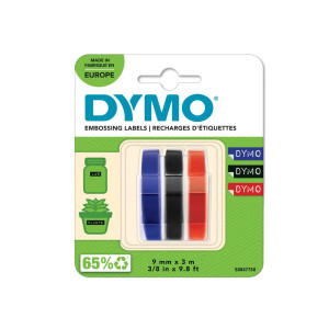 BLISTER 3 NASTRI A RILIEVO 9MMX3M ASSORT.(NE-RO-BL) DYMO COD. S0847750
