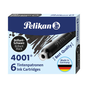 PELIKAN CARTUCCE TP/6 NERO 6PZ PELIKAN 4001 (0ATM04) COD. 301218 TP/6