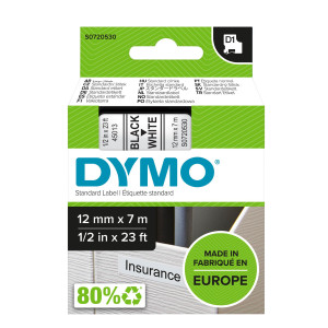 NASTRO DYMO TIPO D1 (12MMX7M) NERO/BIANCO 450130 COD. S0720530