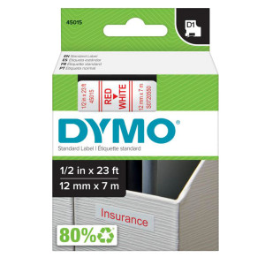 NASTRO DYMO TIPO D1 (12MMX7M) ROSSO/BIANCO 450150 COD. S0720550