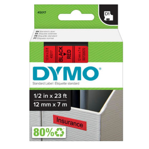NASTRO DYMO TIPO D1 (12MMX7M) NERO/ROSSO 450170 COD. S0720570