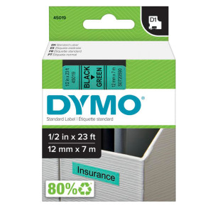 NASTRO DYMO TIPO D1 (12MMX7M) NERO/VERDE 450190 COD. S0720590